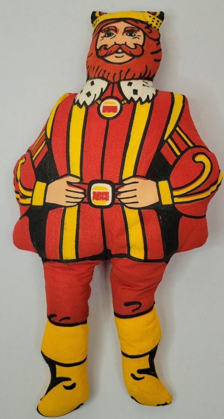 Vintage 1970s Burger King 13" Plush Doll THE KING Fast Food Promo Made in USA